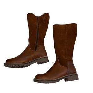 Overland Shearling Lined Hudson Boots 42 US 10.5 / 11 EUC Cognac Bos. & Co. Nice